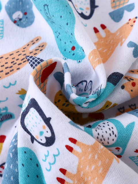 3-teiliges Baby-Overall-Set mit Tiermotiven – Lange Ärmel für Aktivitäten im Freien