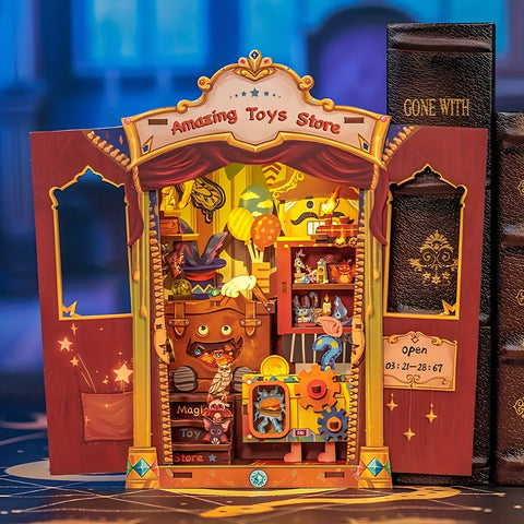 DIY Miniatur Eulen Buchhandlung – 3D Holz Kit mit Beleuchtung für kreative Dekoration