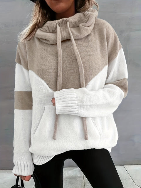 Ava Color Block Hoodie Pullover - Stilvoll und Bequem für Damen