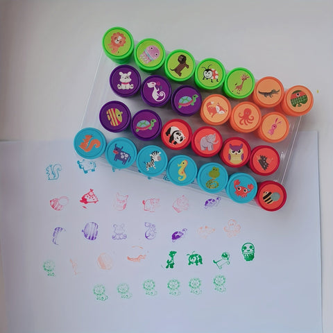 Bunte Tierstempelset – 26 Verschiedene Stempel für Kreatives Basteln und Bildung