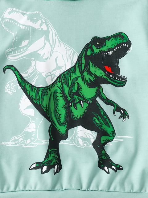 Dino Print Hoodie und Hose Set – Komfortabel und Stylisch für Jungen