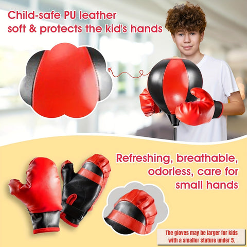 Junior Boxsack - Verstellbarer Boxsack mit Handschuhen für Kinder