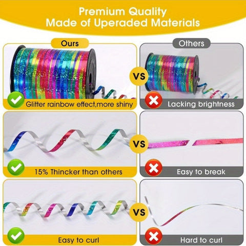 Holografisches Curlingband-Set – Perfekt für Partydekorationen und Geschenkverpackungen