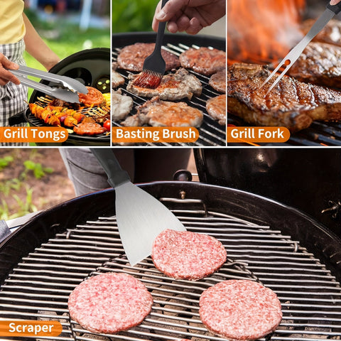 20-teiliges RVS BBQ Grillwerkzeug-Set – Alles, was du für das perfekte Barbecue brauchst