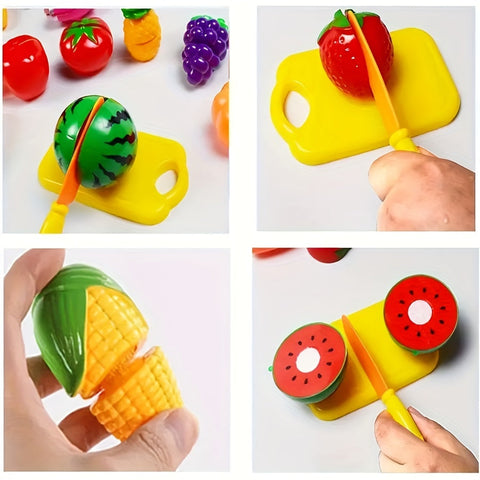 Bildungs-Spielzeugset mit Lebensmitteln, Obst und Gemüse – Perfekt für frühes Lernen und Rollenspiele