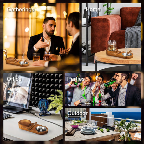 Kreative Zigarren-Aschenbecher und Whiskeyglas-Tablett - Das perfekte Geschenk zum Vatertag oder für Geschäftsbeziehungen