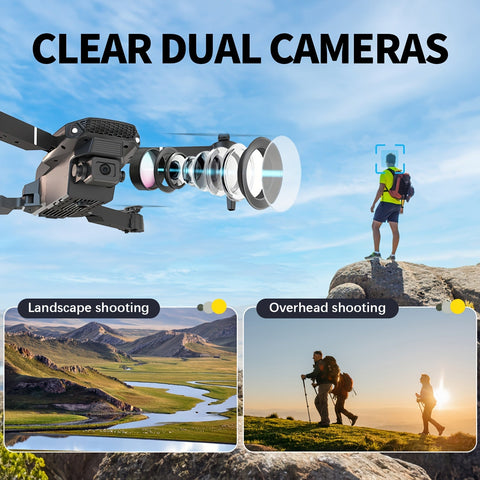 E88 Drohne mit Doppel-Kamera – Zusammenklappbarer Quadcopter mit Höhenhalter