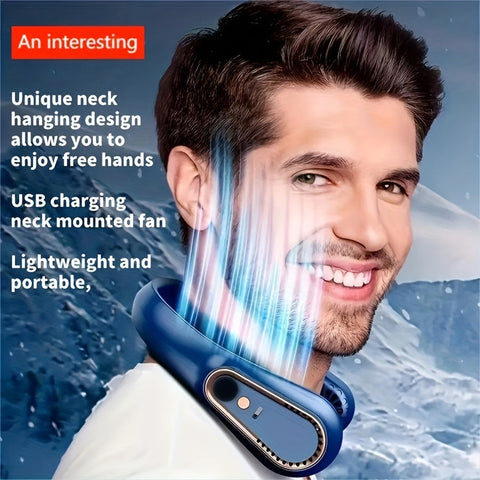 Wiederaufladbarer USB-Nackenventilator für kraftvolle, leise Kühlung – Perfekt für Innen- und Außenbereich