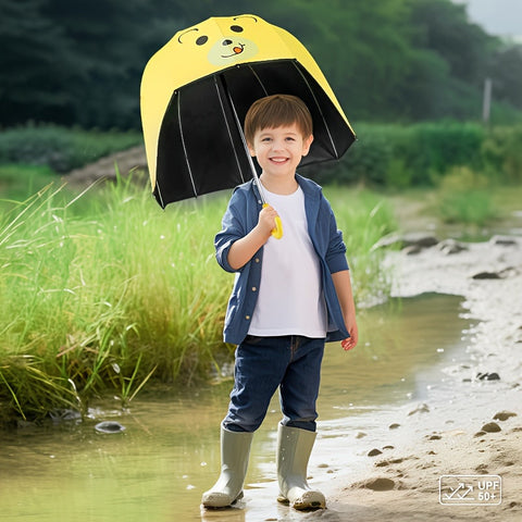 Niedlicher Bärenregenschirm für Kinder – Manuelles Öffnen mit Sonnen- und Regenschutz