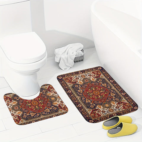Persisch Inspirierte Badezimmer Teppich Set – Absorbierend und Rutschfest