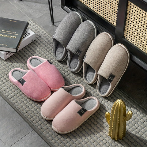 Warme Herrenpantoffeln mit Fischgrätstruktur – Komfort & Grip für Zuhause im Herbst und Winter