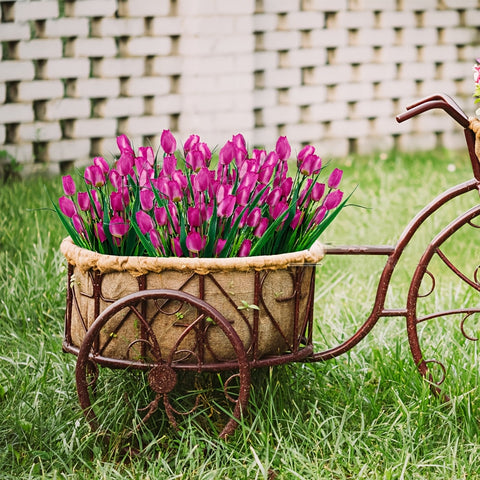 Set aus 6 Bundles Kunst-Tulpen – UV-beständig und realistisch für Garten- und Innendekoration