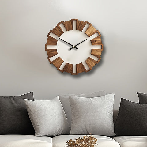 Rustikale Holz-Wanduhr mit stillem Uhrwerk – Zeitloses Design für Wohnzimmer, Büro und Schlafzimmer