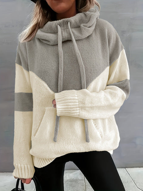 Ava Color Block Hoodie Pullover - Stilvoll und Bequem für Damen