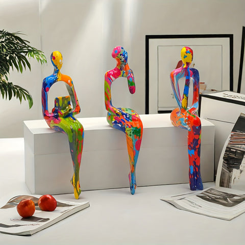 KleurExplosie Kunstfiguren Set - Für einen Kühn und Kreativen Einrichtungsstil