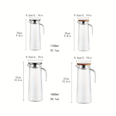 Glaskaraffe mit Deckel – Ideal für Saft, Bubble Tea und erfrischende Sommergetränke