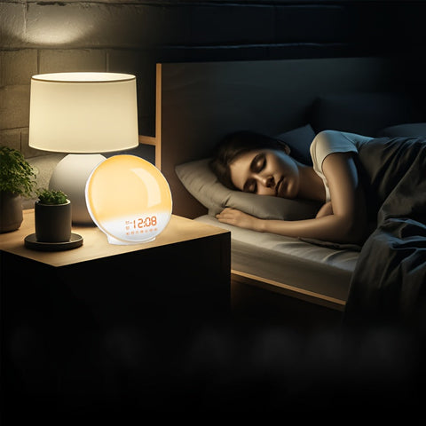 Halo Light Digitale Wecker – Sonnenaufgangswecker mit USB-Stromversorgung und Doppelalarmfunktion