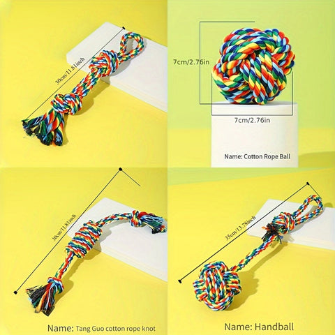 4-teiliges Hundespielzeugset – Ideal zum Kauen, Beißen und Spielen