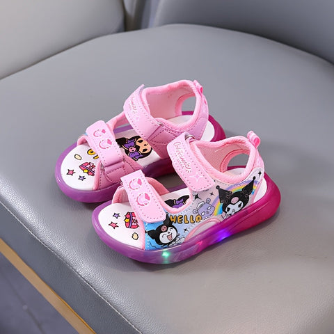Sanrio Mädchen Sandalen mit Beleuchtung – Kawaii Cartoon Prinzessinnen Sandalen für den Sommer