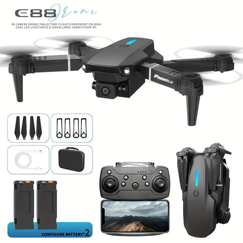 E88 Drohne mit Doppel-Kamera – Zusammenklappbarer Quadcopter mit Höhenhalter