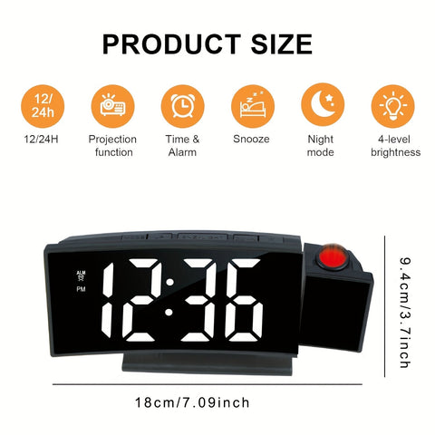 Digitale Projektionswecker – LED-Display und Schlummerfunktion mit einstellbarer Helligkeit