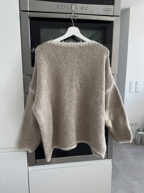Off-Shoulder Farbblock Pullover - Lässig und Bequem für Herbst und Winter