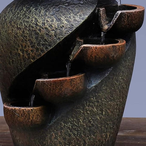 Zen Blossom Wasservase - Beruhigende Bonsai-Dekoration mit Wasserfall