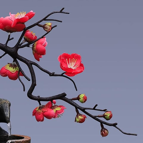 Zen Blossom Wasservase - Beruhigende Bonsai-Dekoration mit Wasserfall