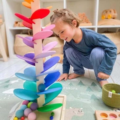 Regenbogen Holzbaum Spielzeug – Lehrreicher und natürlicher Spielspaß