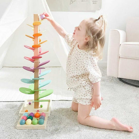 Regenbogen Holzbaum Spielzeug – Lehrreicher und natürlicher Spielspaß