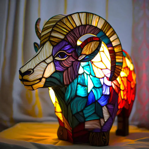 Vibrante Glas-in-Glas Tierlampen – Künstlerische Tischdekoration