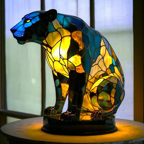 Vibrante Glas-in-Glas Tierlampen – Künstlerische Tischdekoration