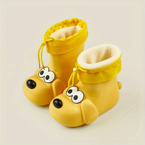 Plüsch Hunde Regenstiefel für Kinder - Warm und Verspielt für Regnerische Tage
