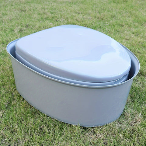 Portables Graues PVC-Toilette - Komfortabel und Praktisch für Camping und Notfälle