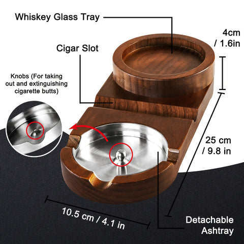Kreative Zigarren-Aschenbecher und Whiskeyglas-Tablett - Das perfekte Geschenk zum Vatertag oder für Geschäftsbeziehungen