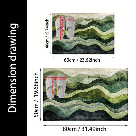 Geometrische Wellen-Badmatte – Perfekt für Badezimmer oder Eingangsbereich