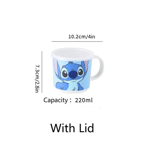 3-teiliges Stitch Tischgeschirr Set – Schüssel, Becher und Löffel mit niedlichem Cartoon-Design
