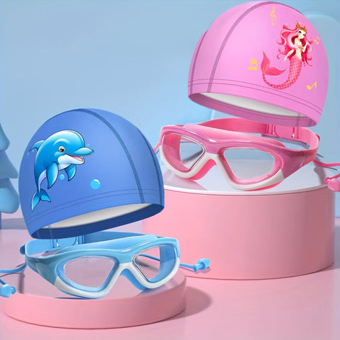 Meerjungfrau Schwimmbrille und Badekappe Set für Kinder – Komfort & Verspielter Schutz im Wasser