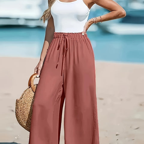 Damen Hohe Taille Weite Hose – Bequem und Elegant