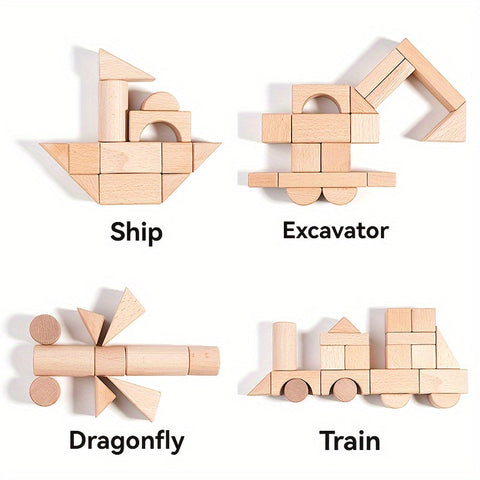 Natürliche Holzbausteine Set - Für kreatives Spiel und Bildung