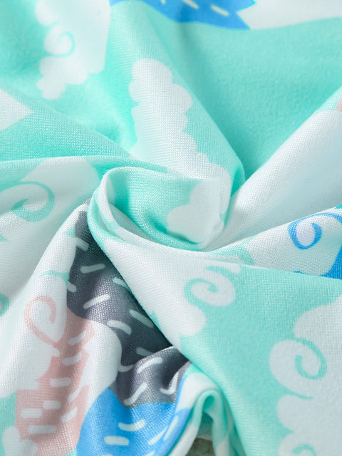 9-teiliges Babyoutfit Set mit Dinosauriern, Wolken und Punkten – Inklusive Body, Mütze und Lätzchen