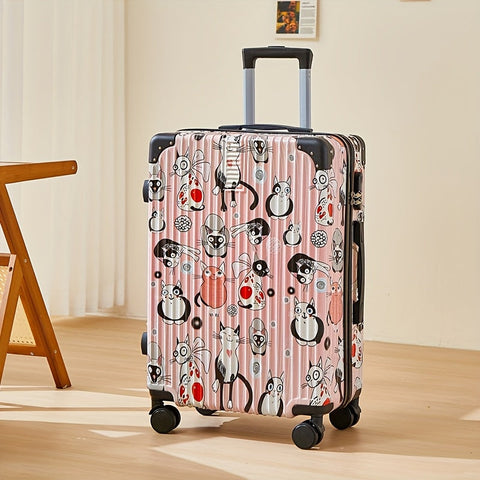 Luxe Graffiti Koffer mit Raum-Thema – 24 Zoll Flugkoffer mit Spinner-Rädern und TSA-Schloss