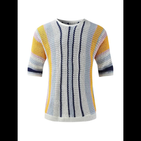 Lässiger Streifen Strickpullover – Bequem und Luftig