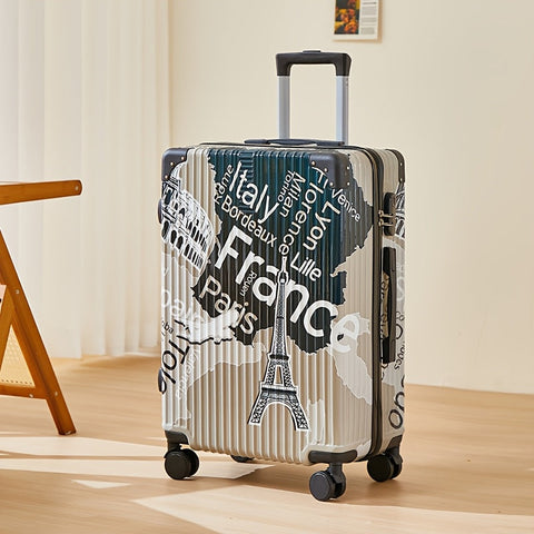 Luxe Graffiti Koffer mit Raum-Thema – 24 Zoll Flugkoffer mit Spinner-Rädern und TSA-Schloss