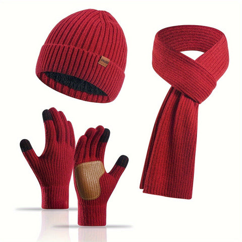 Fröhliches Winterset - Mütze, Schal und Handschuhe für Paare