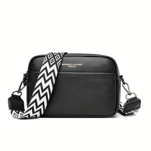 Echte Leder Crossbody Tasche – Praktisch und Trendy mit Gitarrenschulterriemen