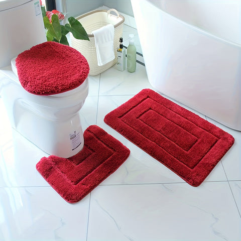 3-teiliges Ultra-Fine Faser Badezimmer Teppich Set – Schnell trocknend und absorbierend