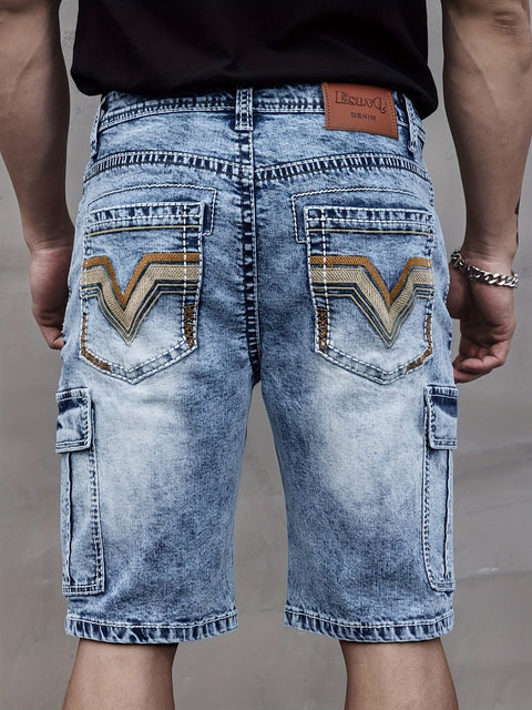Herren Multi-Pocket Denim Shorts - Praktisch und Komfortabel