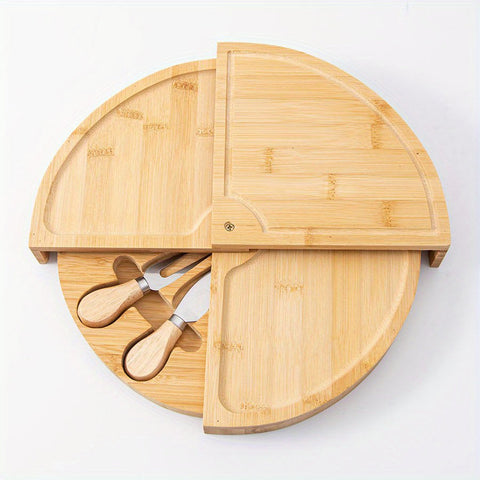Bamboo Delights Käse- und Snackbrett Set – Originell und Praktisch für Gemütliche Momente