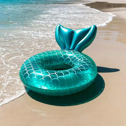 Aufblasbare Pool Float in Meerjungfrauen-Schale – Ergonomisches Design mit Kissen